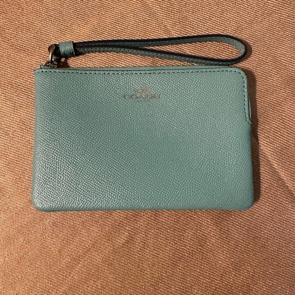 Coach Handbags - Coach real blue leather wristlet